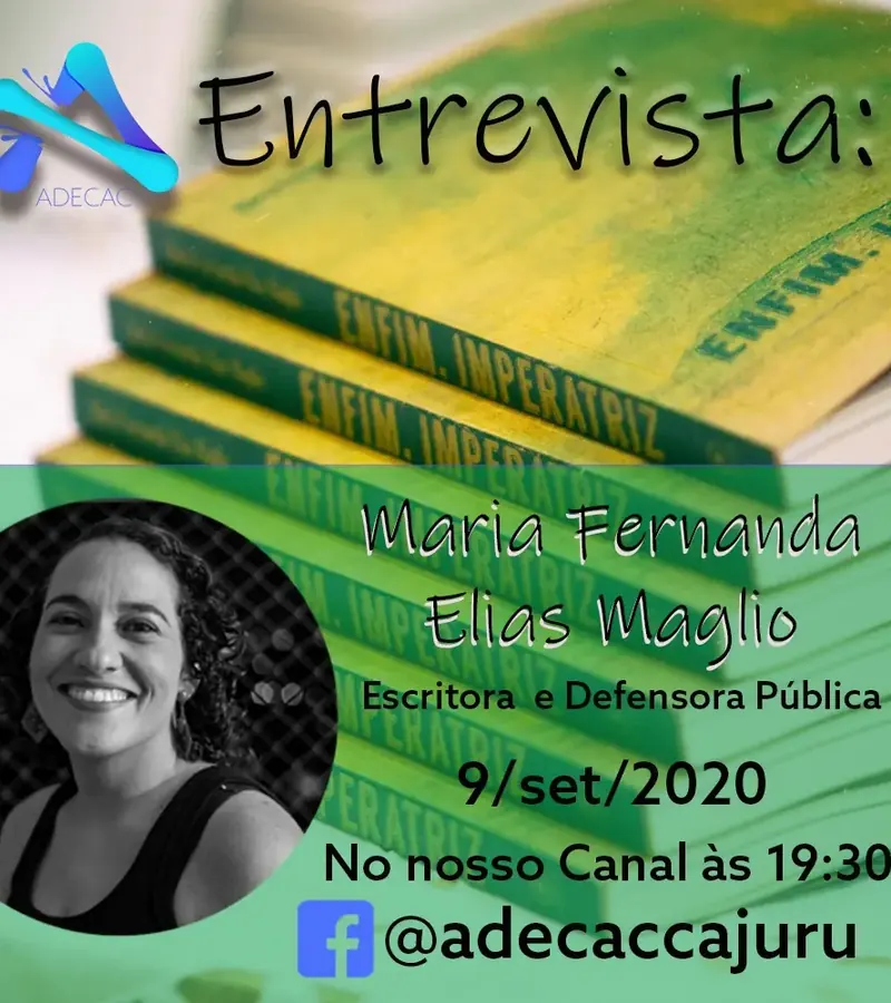 Arte de divulgação da entrevista com Maria Fernanda Elias Maglio