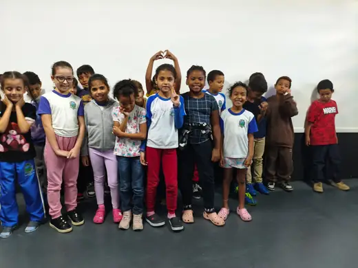 Aula do projeto de música na EMEB Aparecida Elias Draibe, em Junho de 2026