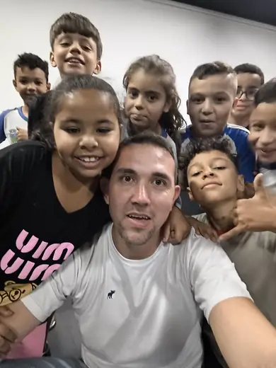 Aula do projeto de música na EMEB Aparecida Elias Draibe, em Agosto de 2026