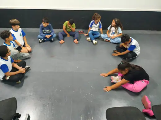 Aula do projeto de música na EMEB Aparecida Elias Draibe, em Agosto de 2026