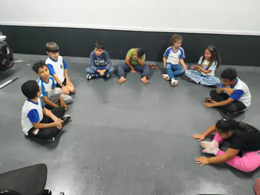 Aula do projeto de música na EMEB Aparecida Elias Draibe, em Agosto de 2026