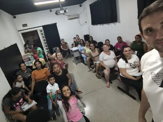 Aula do projeto de música na EMEB Januário Benvenuto, em Maio de 2026