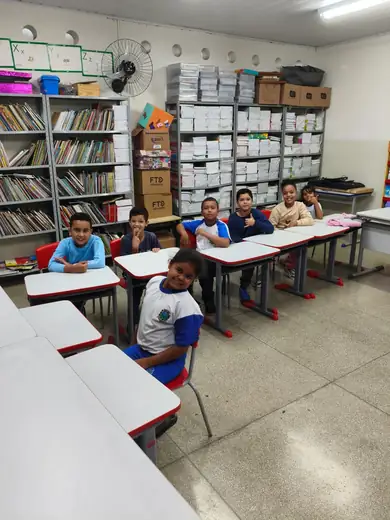 Aula do projeto de música na EMEB Januário Benvenuto, em Maio de 2026