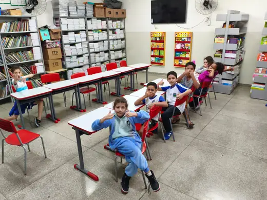 Aula do projeto de música na EMEB Januário Benvenuto, em Junho de 2026