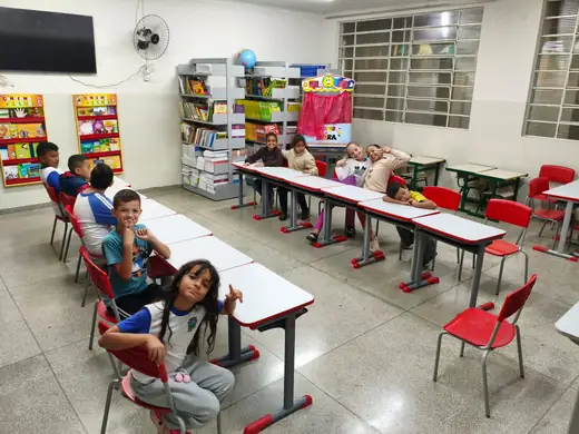 Aula do projeto de música na EMEB Januário Benvenuto, em Junho de 2026