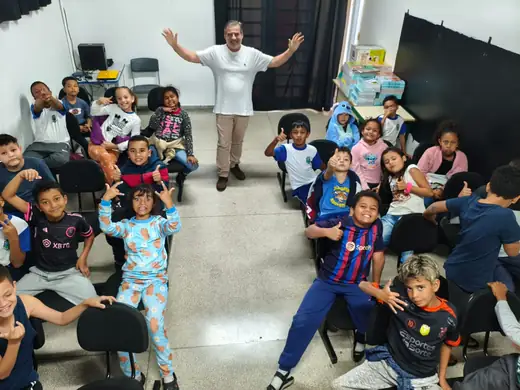 Aula do projeto de música na EMEB Januário Benvenuto, em Junho de 2026