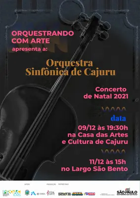 Cartaz do Concerto de Natal 2021, do projeto Orquestrando com Arte