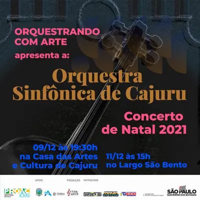 Peça de divulgação do Concerto de Natal 2021, para redes sociais