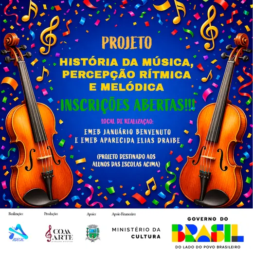 Arte de inscrições abertas do projeto