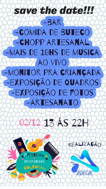 Peça de divulgação do I Festival da Diversidade Cultural